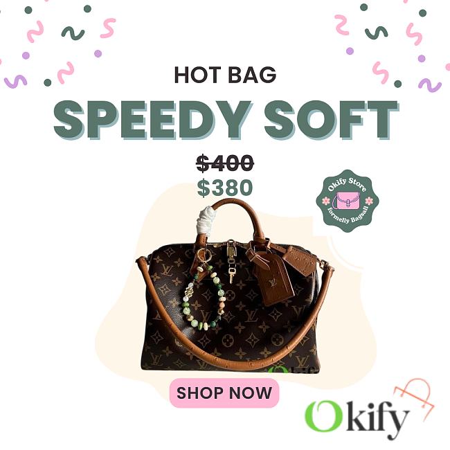 Okify Louis Vuitton Speedy Soft 30 Boho Bag N87212 30x21x17cm  - 1