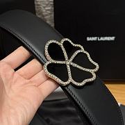 Okify YSL Black Belt With Flower Buckle 4.5cm - 2