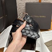 Okify Bottega Veneta Intrecciato Black Belt With Silver Hardware 3.5cm - 6