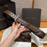 Okify Bottega Veneta Intrecciato Brown Belt With Silver Hardware 3.5cm - 5