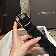 Okify Bottega Veneta Intrecciato Black Suede Belt With Black Hardware 3.5cm - 5