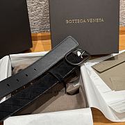 Okify Bottega Veneta Intrecciato Black Suede Belt With Black Hardware 3.5cm - 2