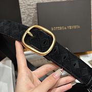 Okify Bottega Veneta Intrecciato Black Suede Belt With Gold Hardware 3.5cm - 6