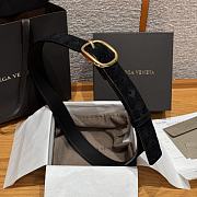 Okify Bottega Veneta Intrecciato Black Suede Belt With Gold Hardware 3.5cm - 3