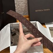 Okify Bottega Veneta Intrecciato Brown Suede Belt With Silver Hardware 3.5cm - 5