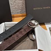 Okify Bottega Veneta Intrecciato Brown Suede Belt With Silver Hardware 3.5cm - 3