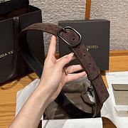 Okify Bottega Veneta Intrecciato Brown Suede Belt With Black Hardware 3.5cm - 5