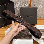 Okify Bottega Veneta Intrecciato Brown Suede Belt With Black Hardware 3.5cm - 6