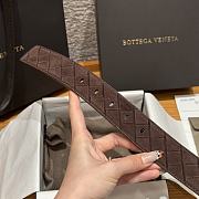 Okify Bottega Veneta Intrecciato Brown Suede Belt With Black Hardware 3.5cm - 2