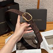 Okify Bottega Veneta Intrecciato Brown Suede Belt With Gold Hardware 3.5cm - 2