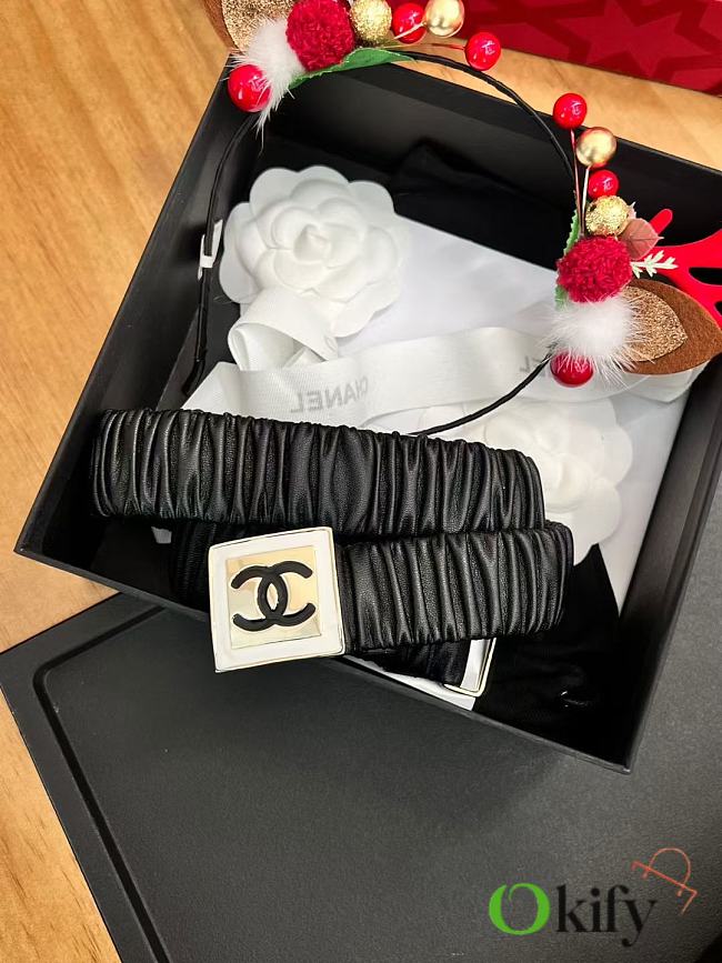 Okify CC Ruched Black Belt - 1