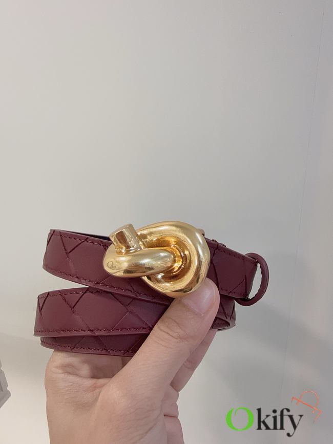 Okify Bottega Veneta Red Knot Belt  - 1
