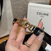 Okify Celine Black Strech Belt With Gold Hardware 1.8cm - 4
