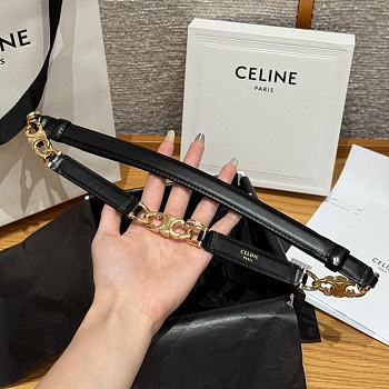 Okify Celine Black Strech Belt With Gold Hardware 1.8cm