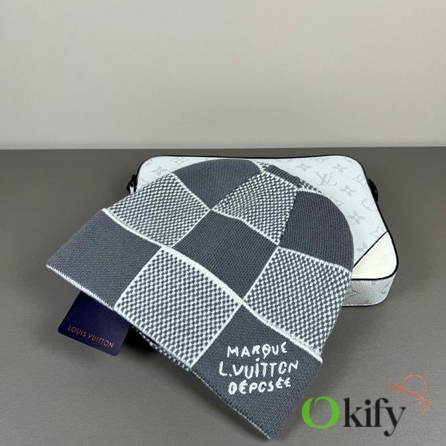 Okify Louis Vuitton Damier Gray Beanie  - 1