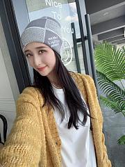 Okify Louis Vuitton Damier Gray Beanie  - 2