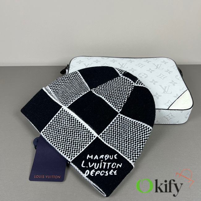 Okify Louis Vuitton Damier Black And White Beanie - 1