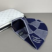 Okify Louis Vuitton Damier Dark Blue Beanie - 4