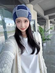 Okify Louis Vuitton Damier Dark Blue Beanie - 3