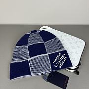 Okify Louis Vuitton Damier Dark Blue Beanie - 2