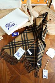 Okify Burberry Cashmere Brown Scarf 168x30cm 25495 - 3