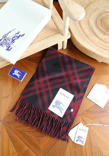 Okify Burberry Cashmere Red Scarf 168x30cm 25496