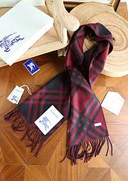 Okify Burberry Cashmere Red Scarf 168x30cm 25496 - 5