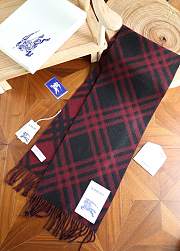 Okify Burberry Cashmere Red Scarf 168x30cm 25496 - 4