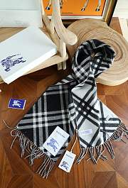 Okify Burberry Cashmere Black Scarf 168x30cm 25497 - 5