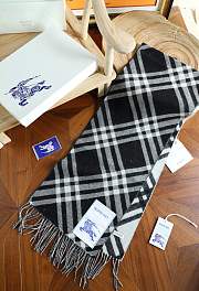 Okify Burberry Cashmere Black Scarf 168x30cm 25497 - 3