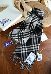 Okify Burberry Cashmere Black Scarf 168x30cm 25497 - 2
