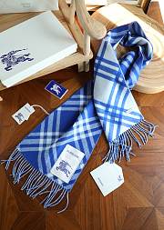 Okify Burberry Cashmere Blue Scarf 168x30cm 25498 - 6