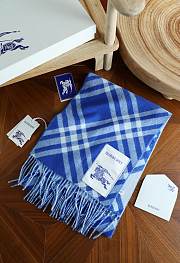 Okify Burberry Cashmere Blue Scarf 168x30cm 25498 - 1