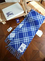 Okify Burberry Cashmere Blue Scarf 168x30cm 25498 - 2