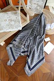 Okify Dior Dark Blue Square Scarf 150x150cm - 6