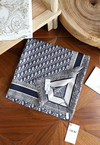 Okify Dior Dark Blue Square Scarf 150x150cm
