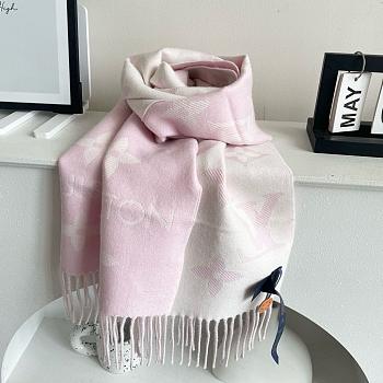 Okify Louis Vuitton Wool Light Pink Scarf 186x34cm