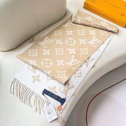 Okify Louis Vuitton Wool Light Beige Scarf 186x34cm - 3