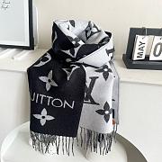 Okify Louis Vuitton Wool Black Scarf 186x34cm - 1