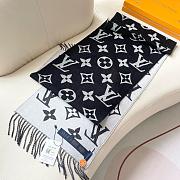 Okify Louis Vuitton Wool Black Scarf 186x34cm - 2