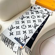 Okify Louis Vuitton Wool Black Scarf 186x34cm - 3