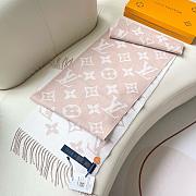 Okify Louis Vuitton Wool Baby Pink Scarf 186x34cm - 4