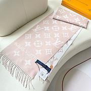 Okify Louis Vuitton Wool Baby Pink Scarf 186x34cm - 3