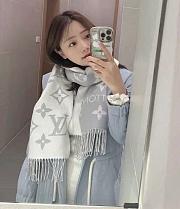Okify Louis Vuitton Wool Gray Scarf 186x34cm - 6