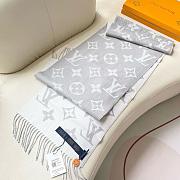 Okify Louis Vuitton Wool Gray Scarf 186x34cm - 4