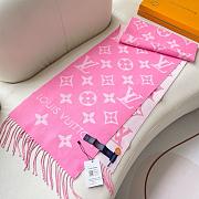 Okify Louis Vuitton Wool Pink Scarf 186x34cm - 2
