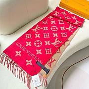 Okify Louis Vuitton Wool Dark Pink Scarf 186x34cm - 5
