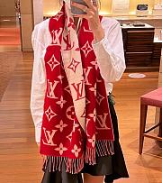 Okify Louis Vuitton Wool Dark Pink Scarf 186x34cm - 4