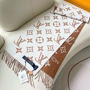 Okify Louis Vuitton Wool Brown Scarf 186x34cm - 4
