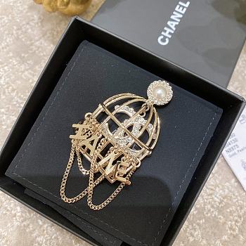 Okify CC Gold Cage Brooch